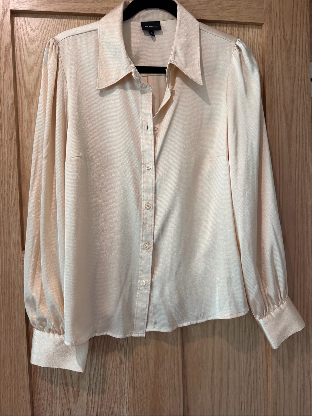 Who What Wear Cream Button-Front Blouse